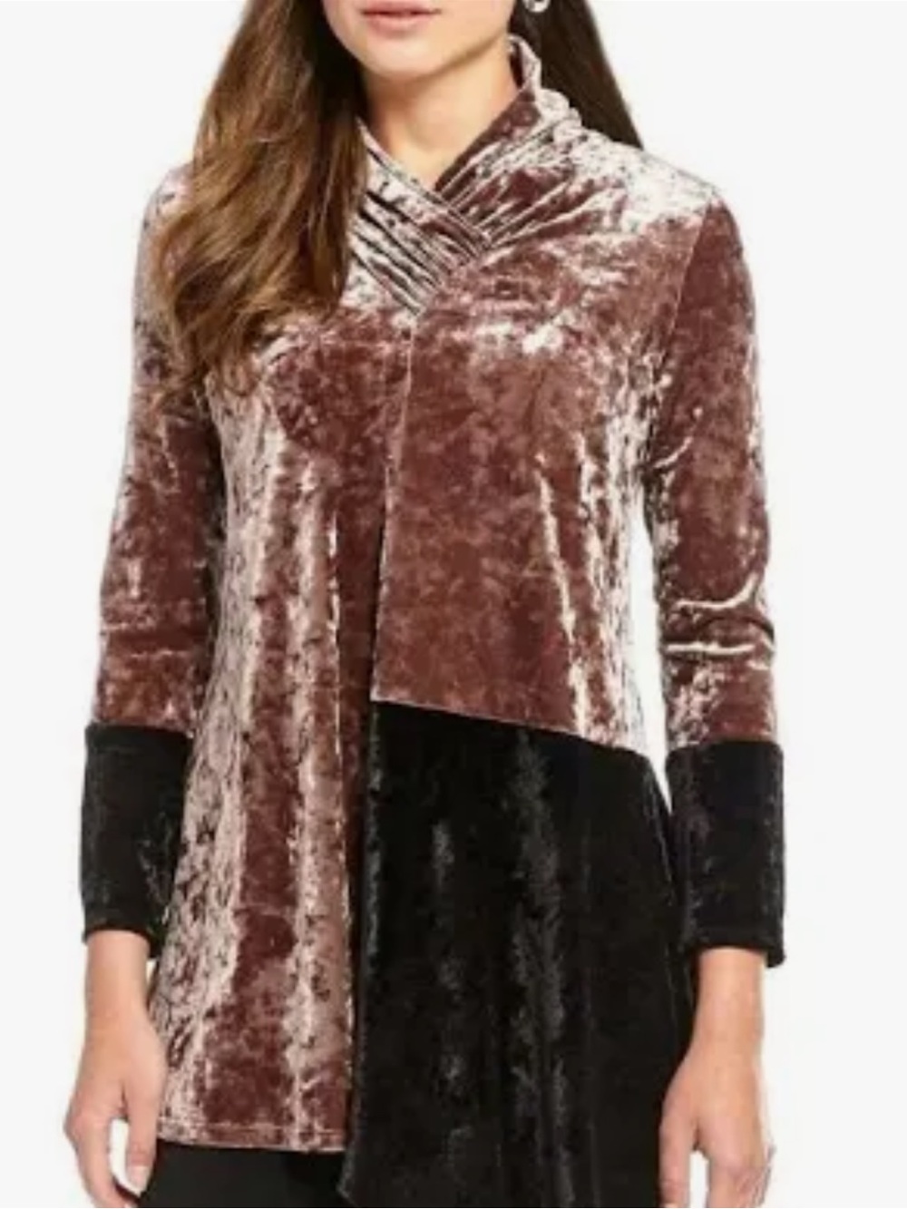 NWT IC by Connie K crushed velvet tunic